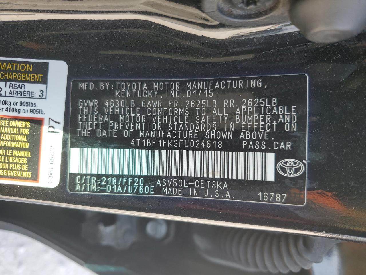 2015 TOYOTA CAMRY