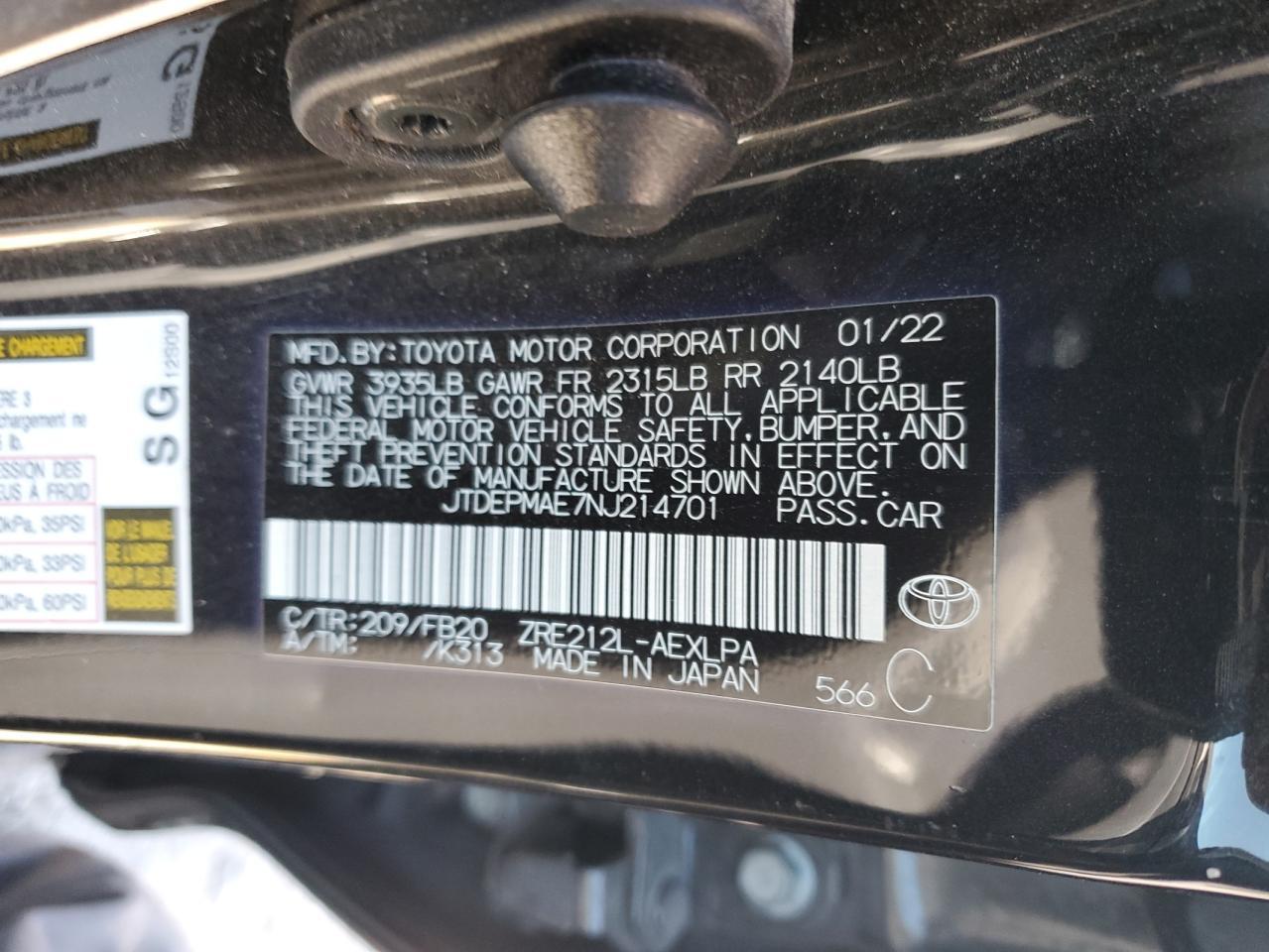 2022 TOYOTA COROLLA
