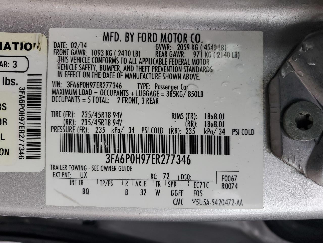 2014 FORD FUSION
