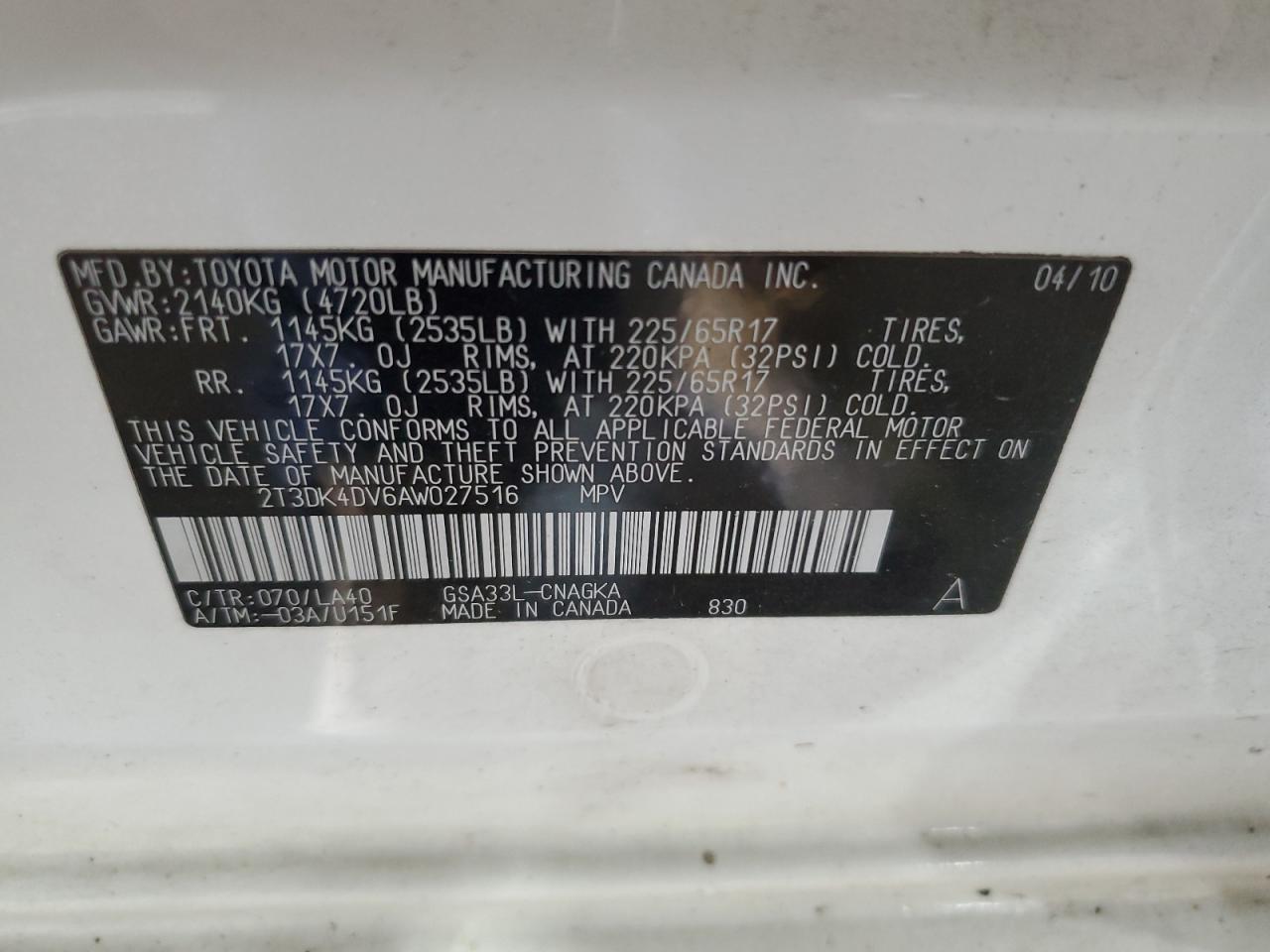 2010 TOYOTA RAV4