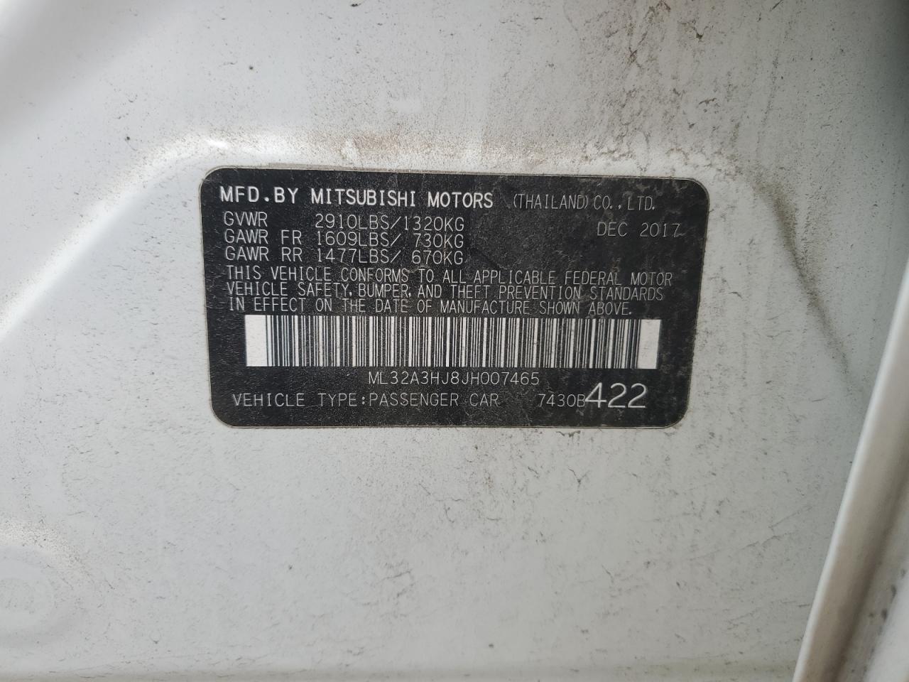 2018 MITSUBISHI MIRAGE
