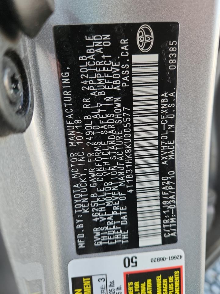 2019 TOYOTA CAMRY
