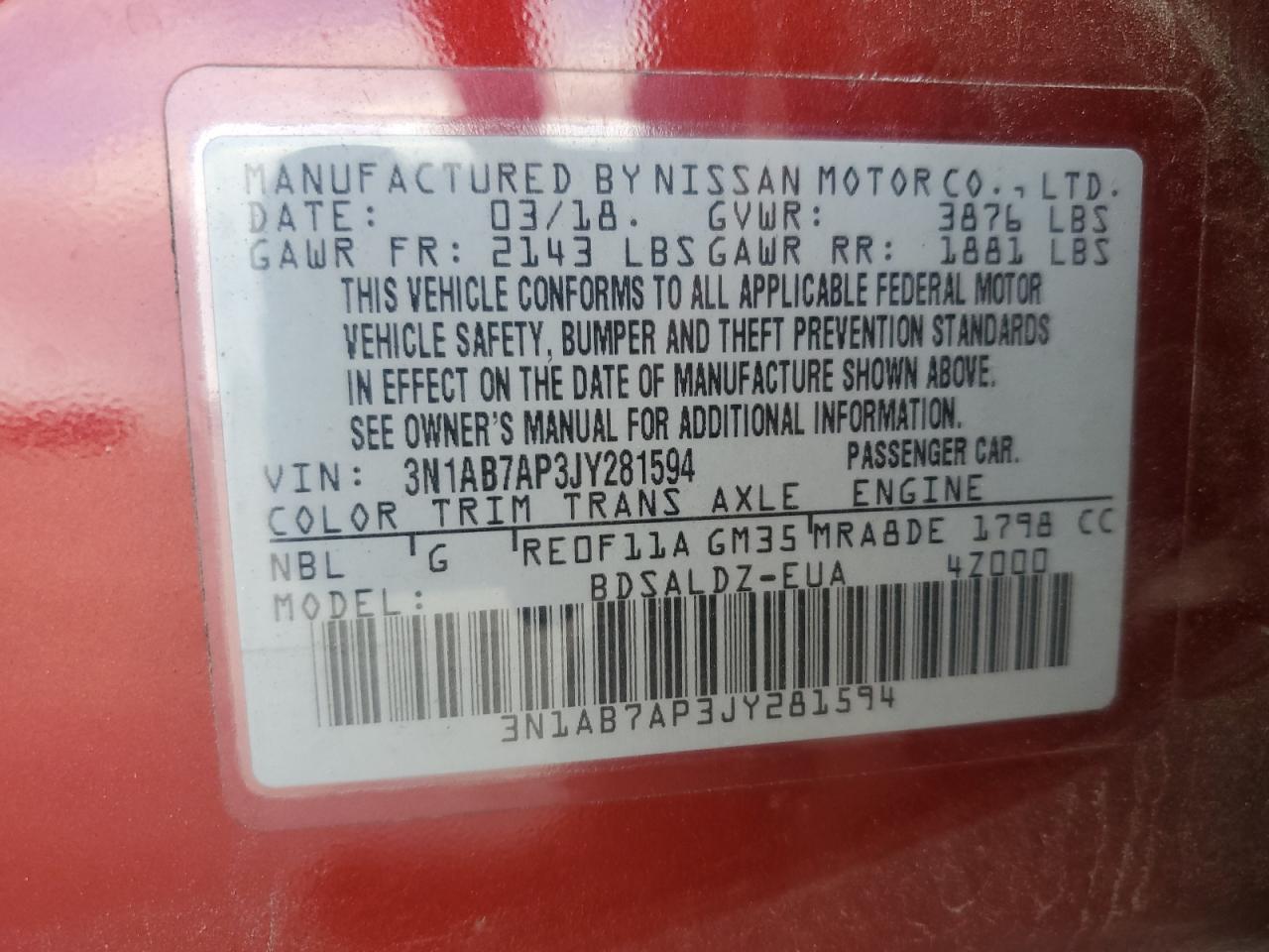 2018 NISSAN SENTRA