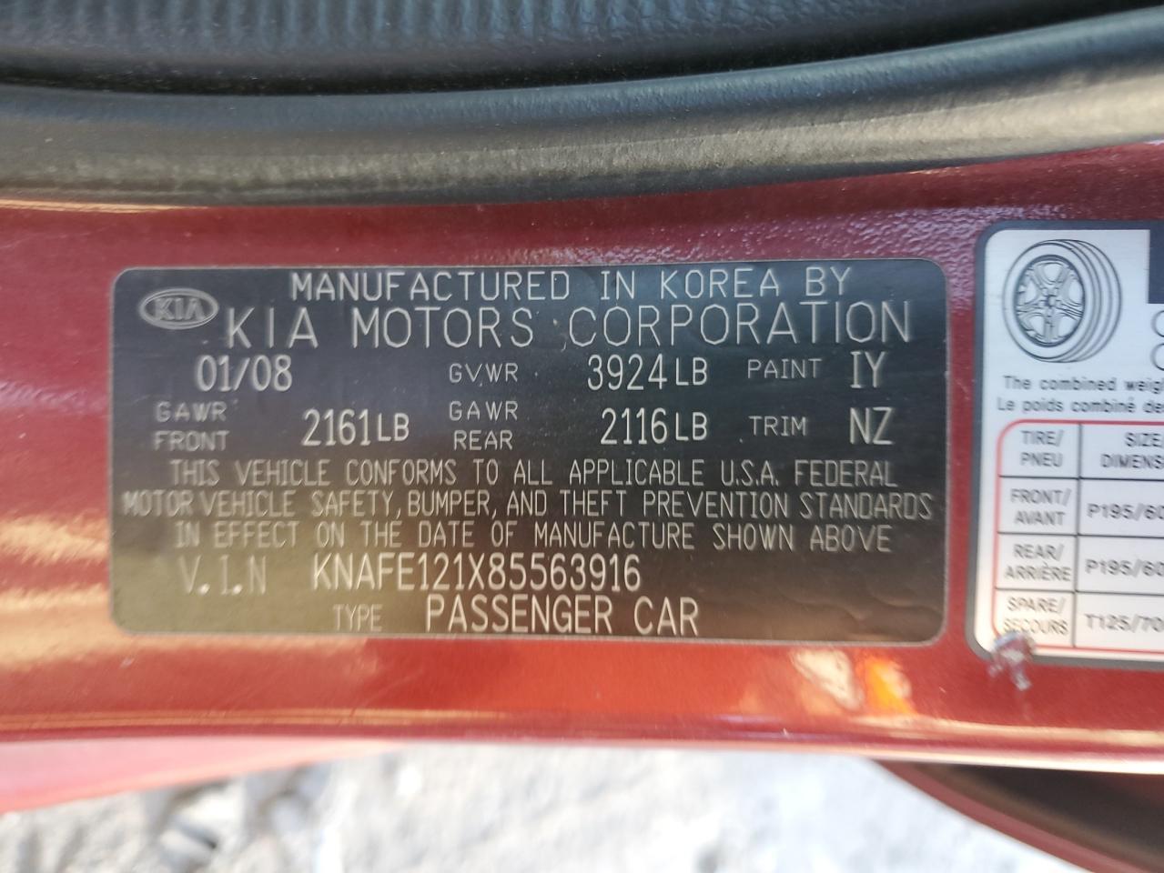 2008 KIA Spectra