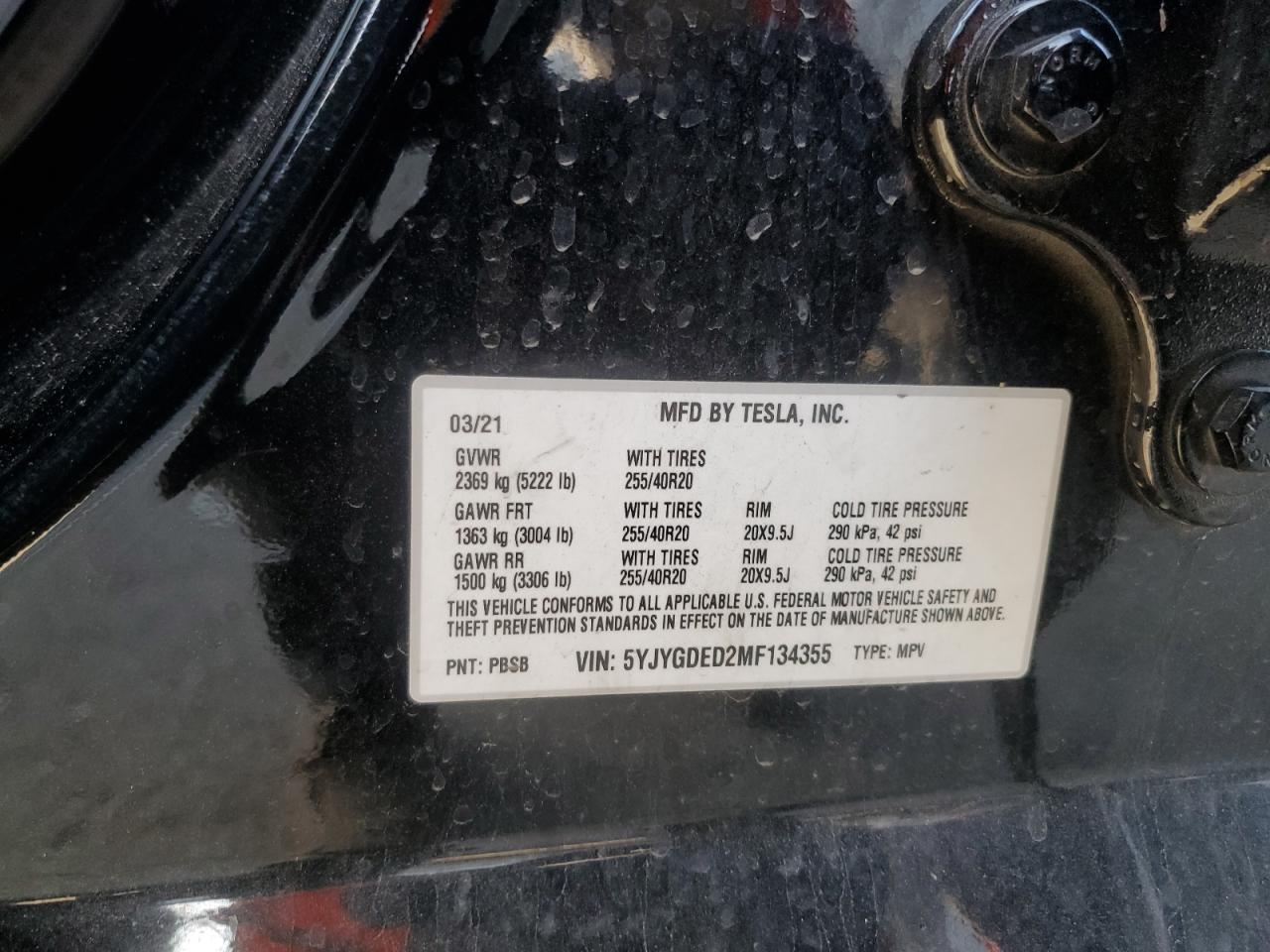 2021 TESLA MODEL Y