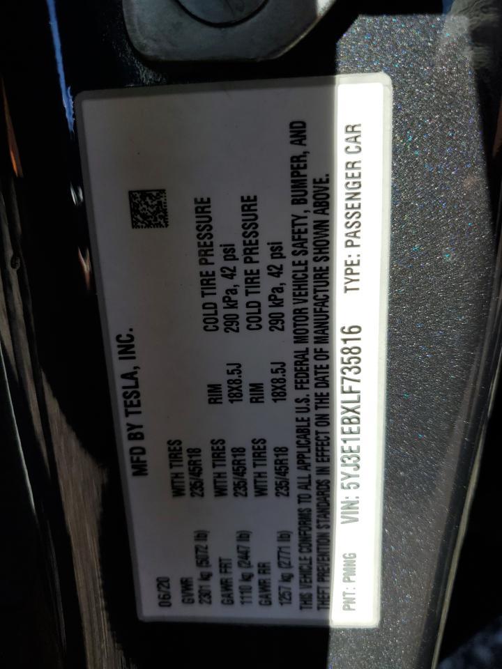 2020 TESLA MODEL 3