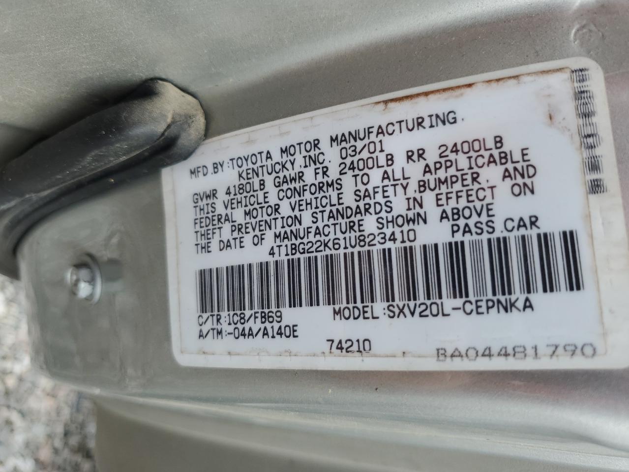 2001 TOYOTA CAMRY