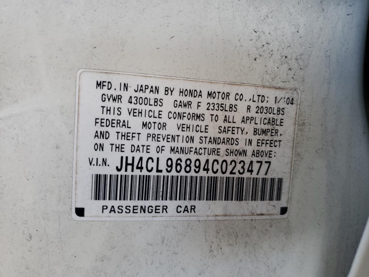 2004 ACURA TSX