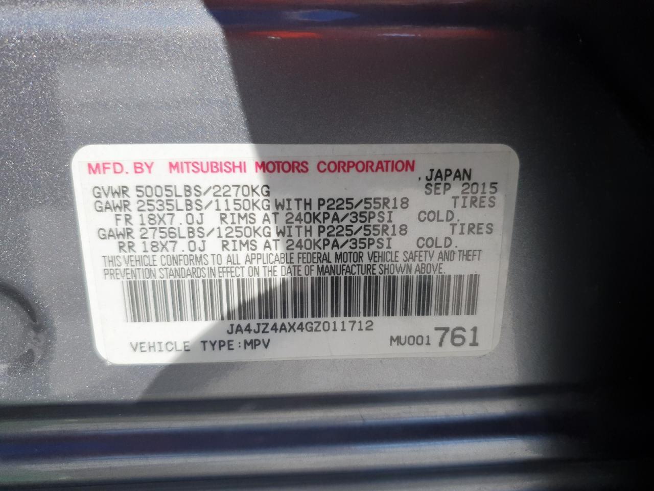 2016 MITSUBISHI outlander