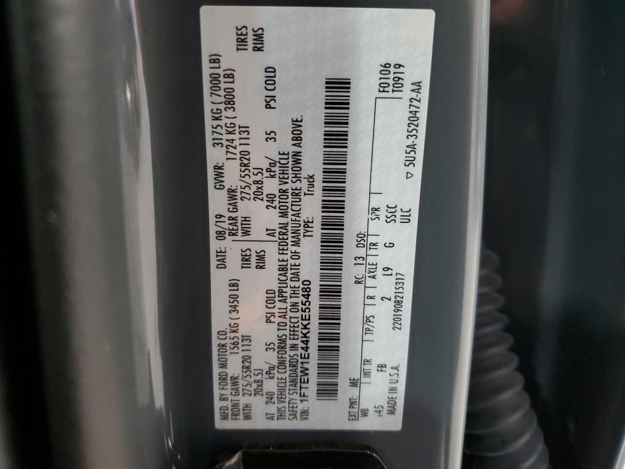 2019 FORD F-150