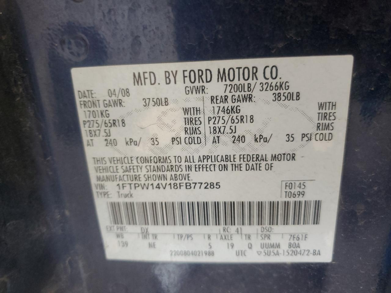 2008 FORD F-150