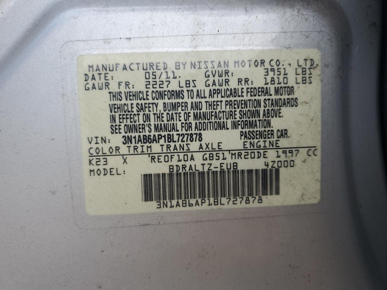 2011 NISSAN SENTRA