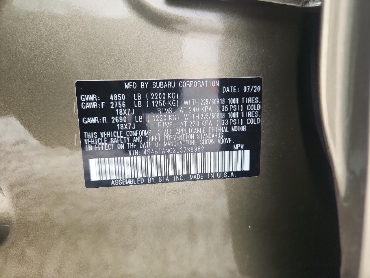 2020 SUBARU Outback