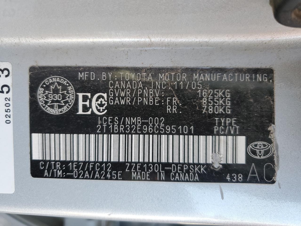 2006 TOYOTA COROLLA
