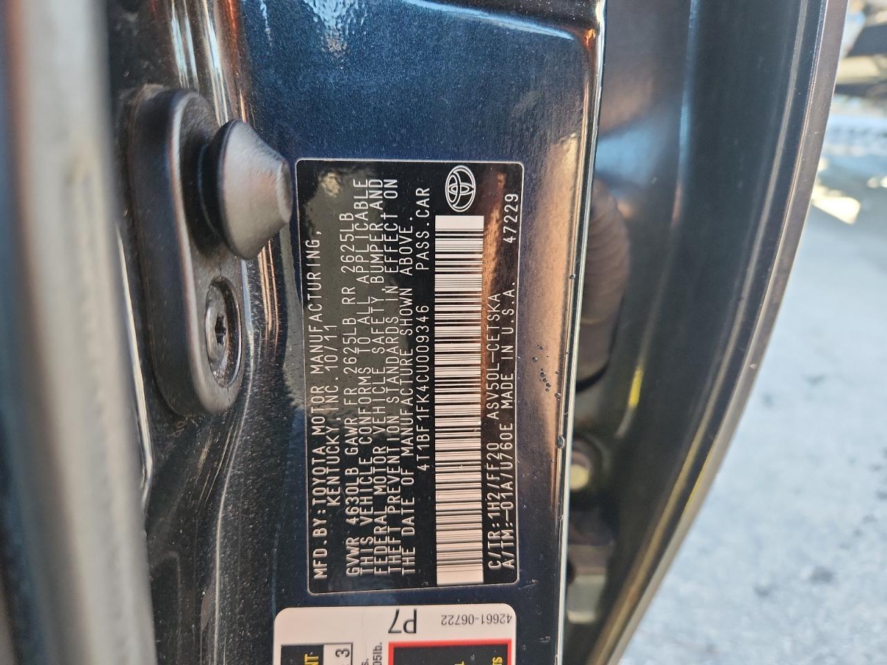 2012 TOYOTA CAMRY