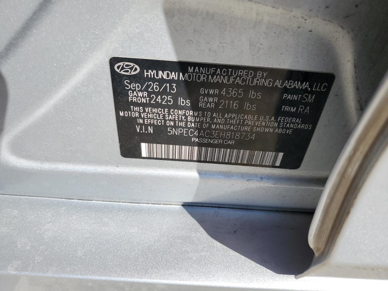 2014 HYUNDAI SONATA