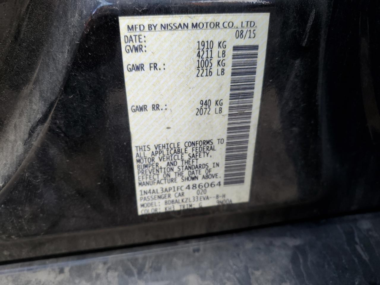 2015 NISSAN ALTIMA