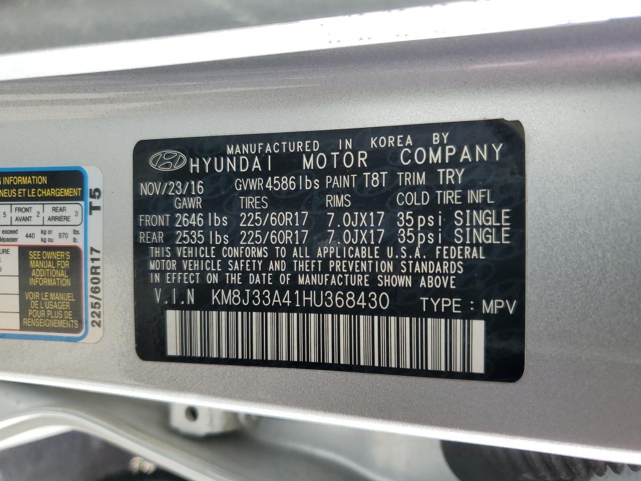 2017 HYUNDAI TUCSON