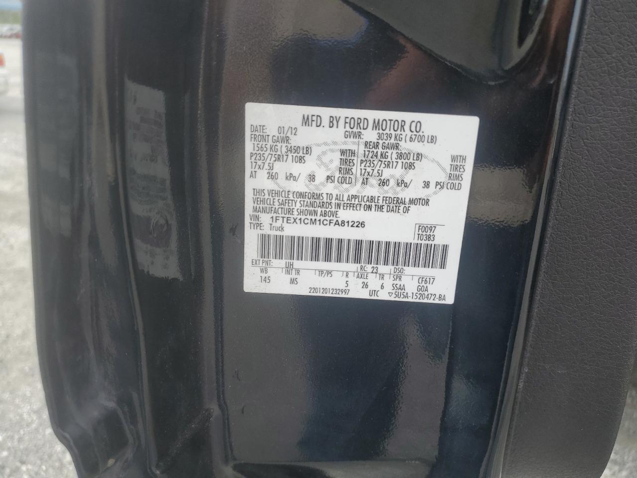 2012 FORD F-150