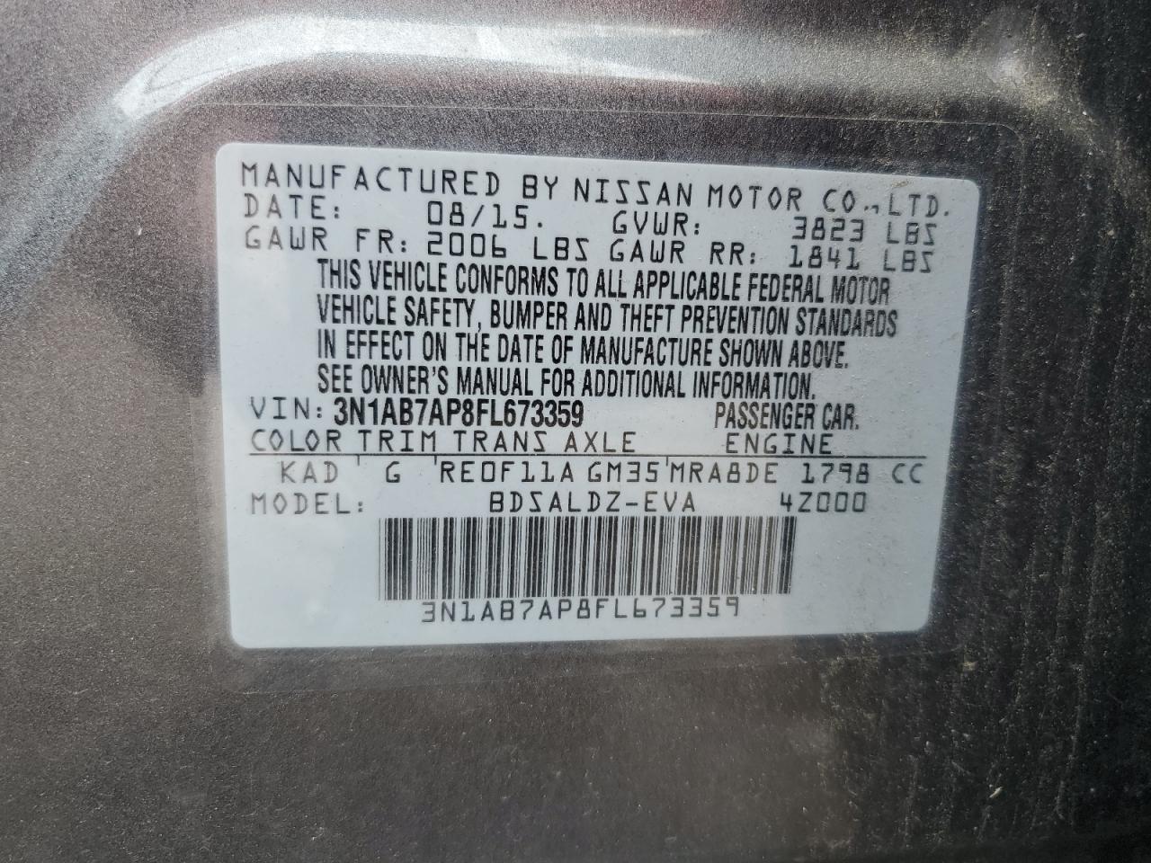 2015 NISSAN SENTRA