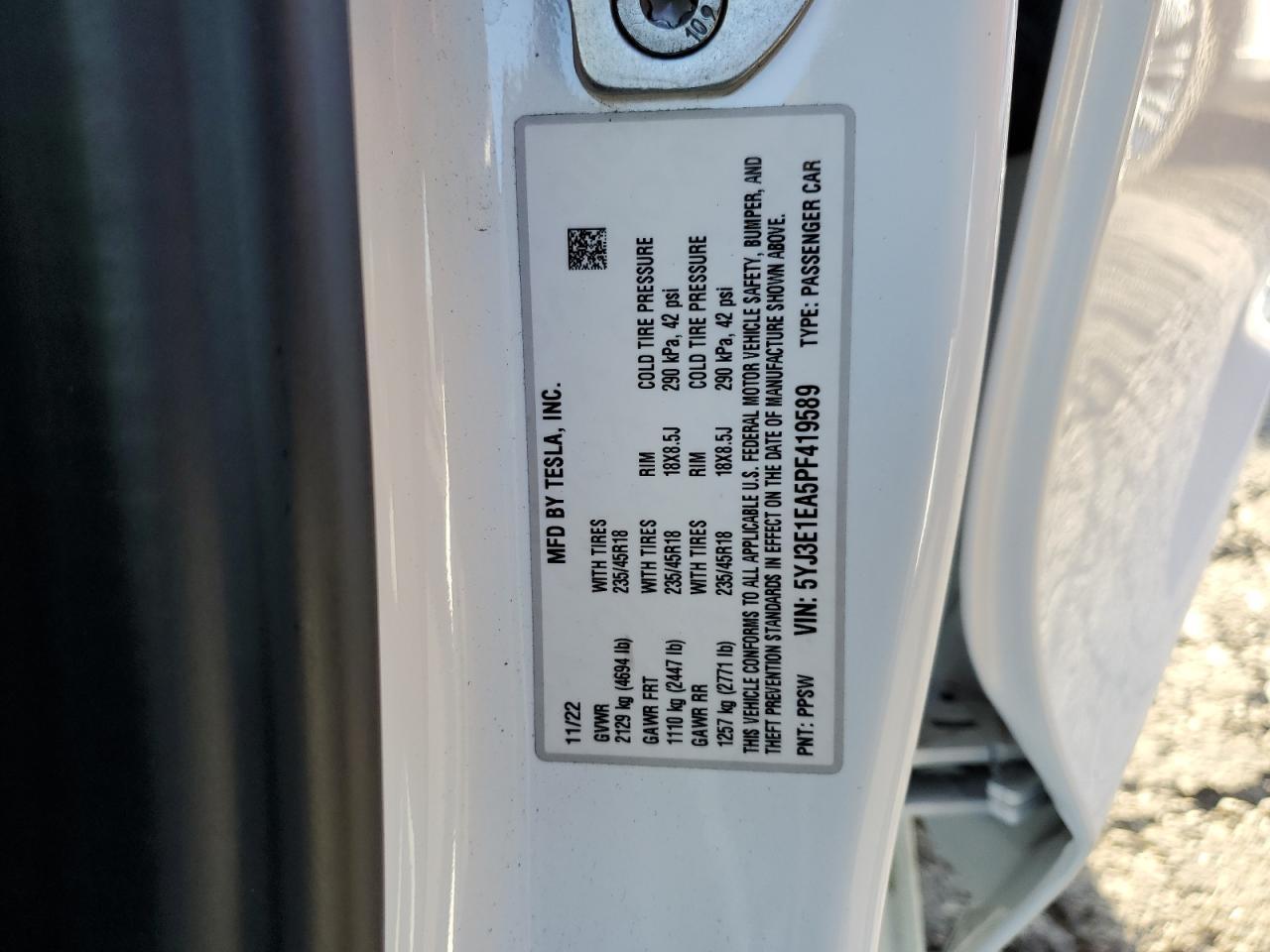 2023 TESLA MODEL 3