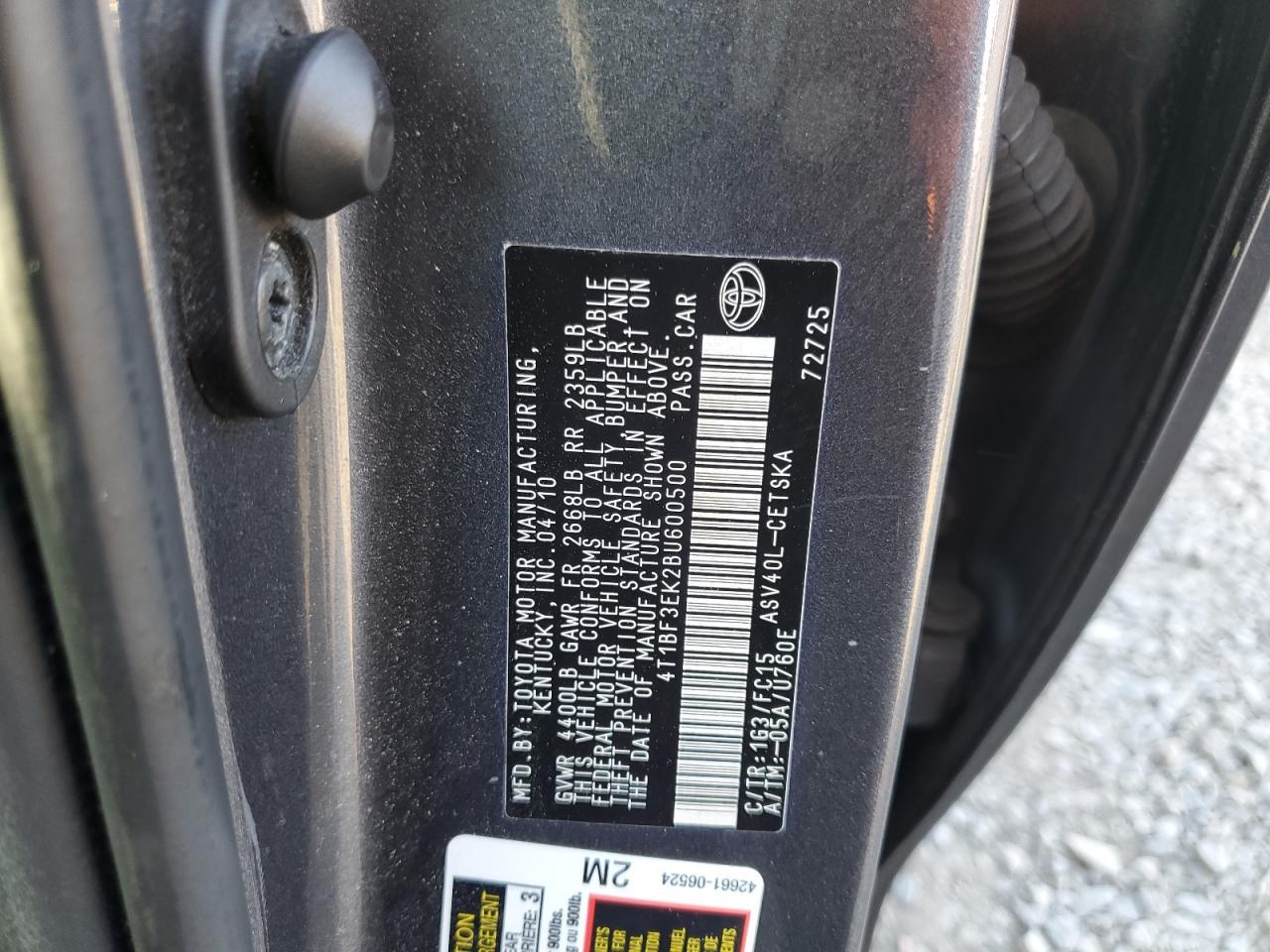 2011 TOYOTA CAMRY