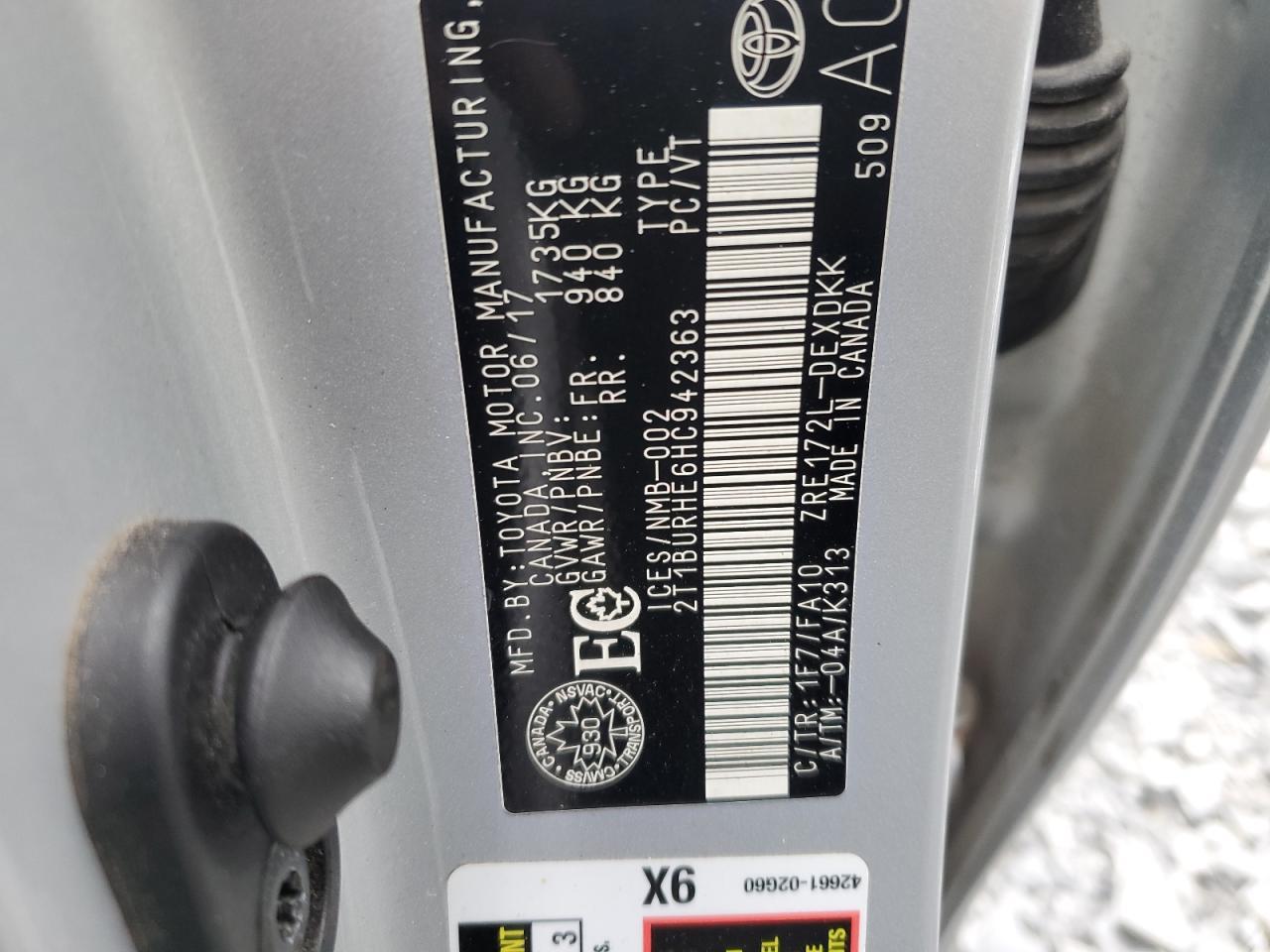 2017 TOYOTA COROLLA