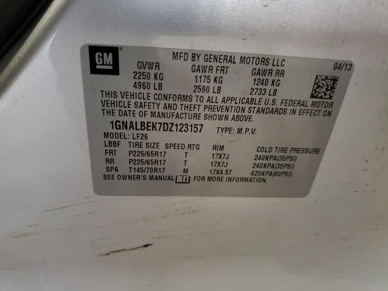 2013 CHEVROLET EQUINOX