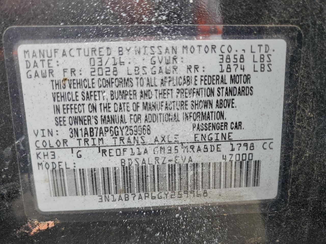 2016 NISSAN SENTRA