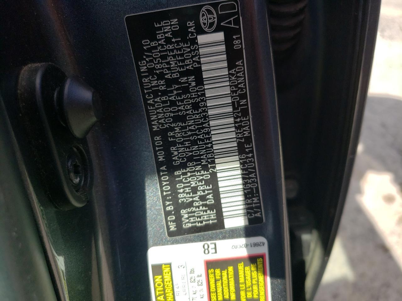 2010 TOYOTA COROLLA