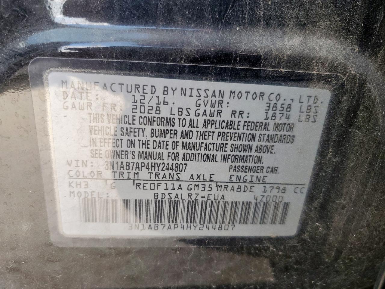2017 NISSAN SENTRA