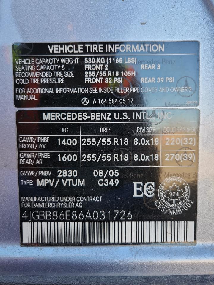 2006 MERCEDES-BENZ ML-Class