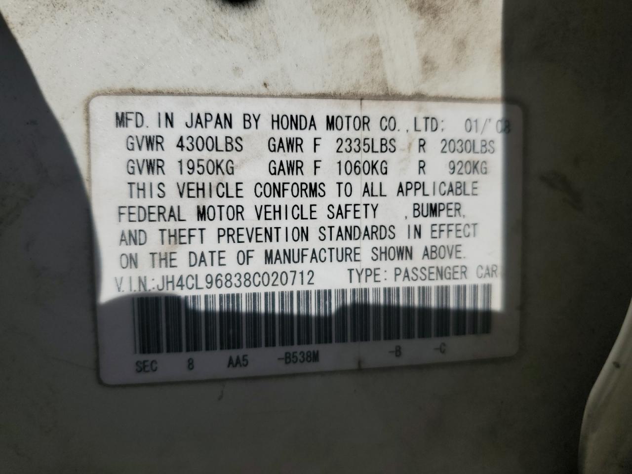 2008 ACURA TSX