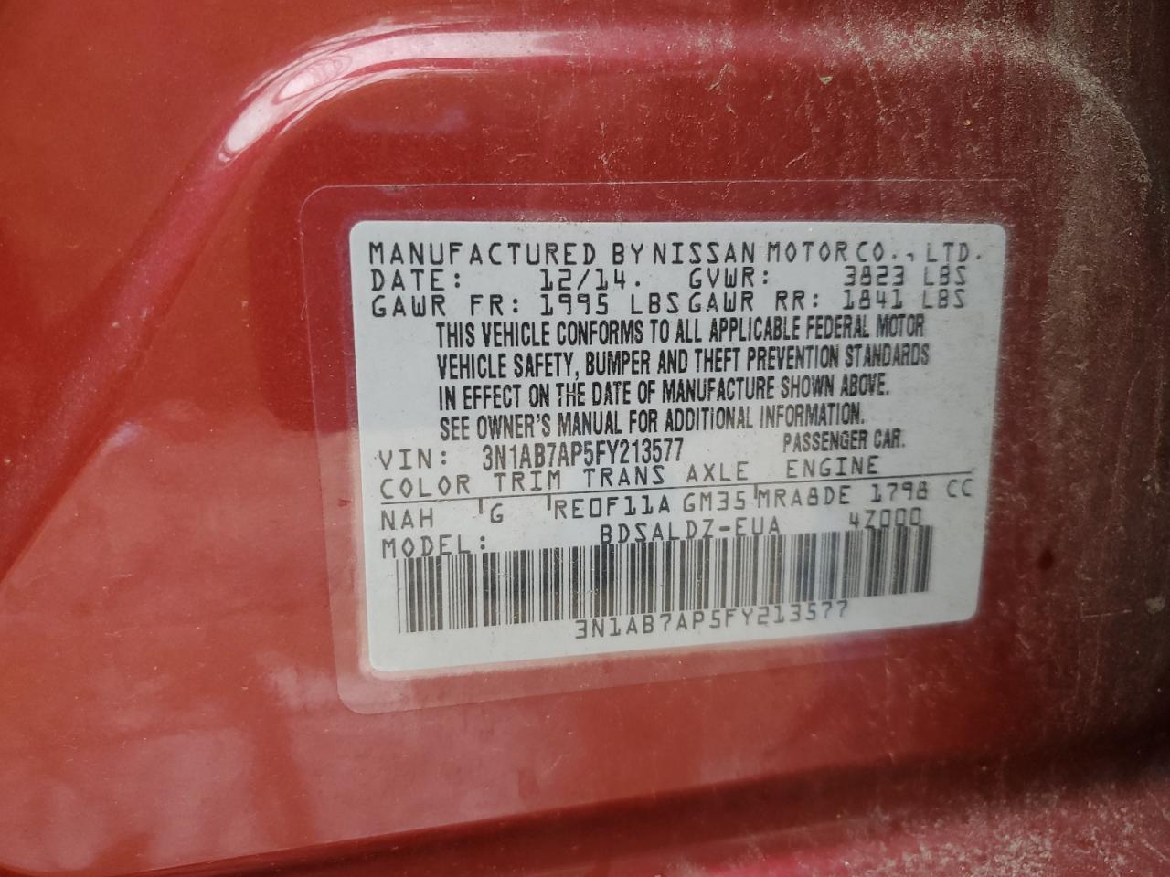 2015 NISSAN SENTRA