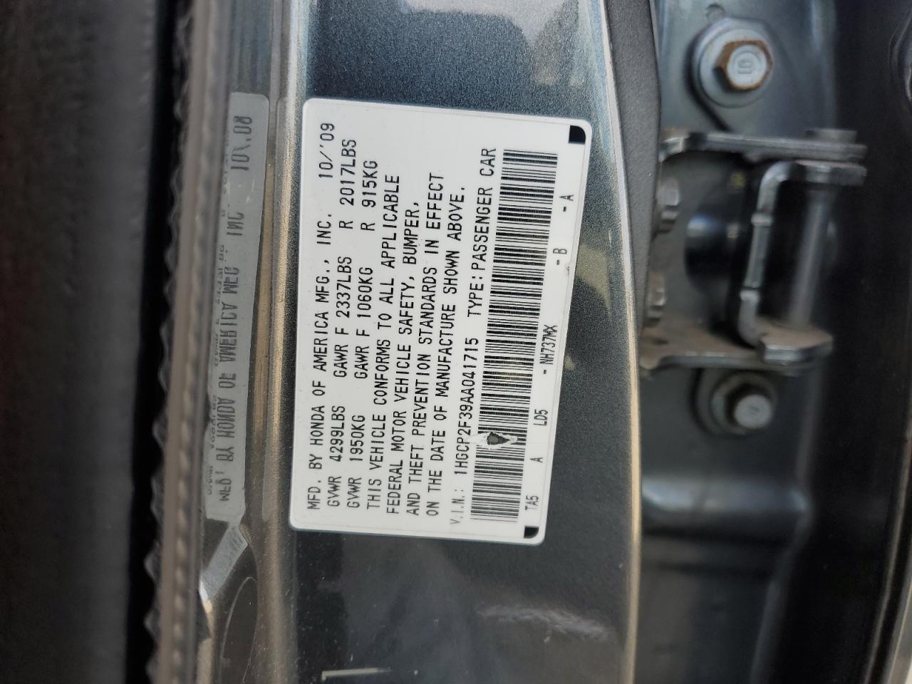 2010 HONDA ACCORD