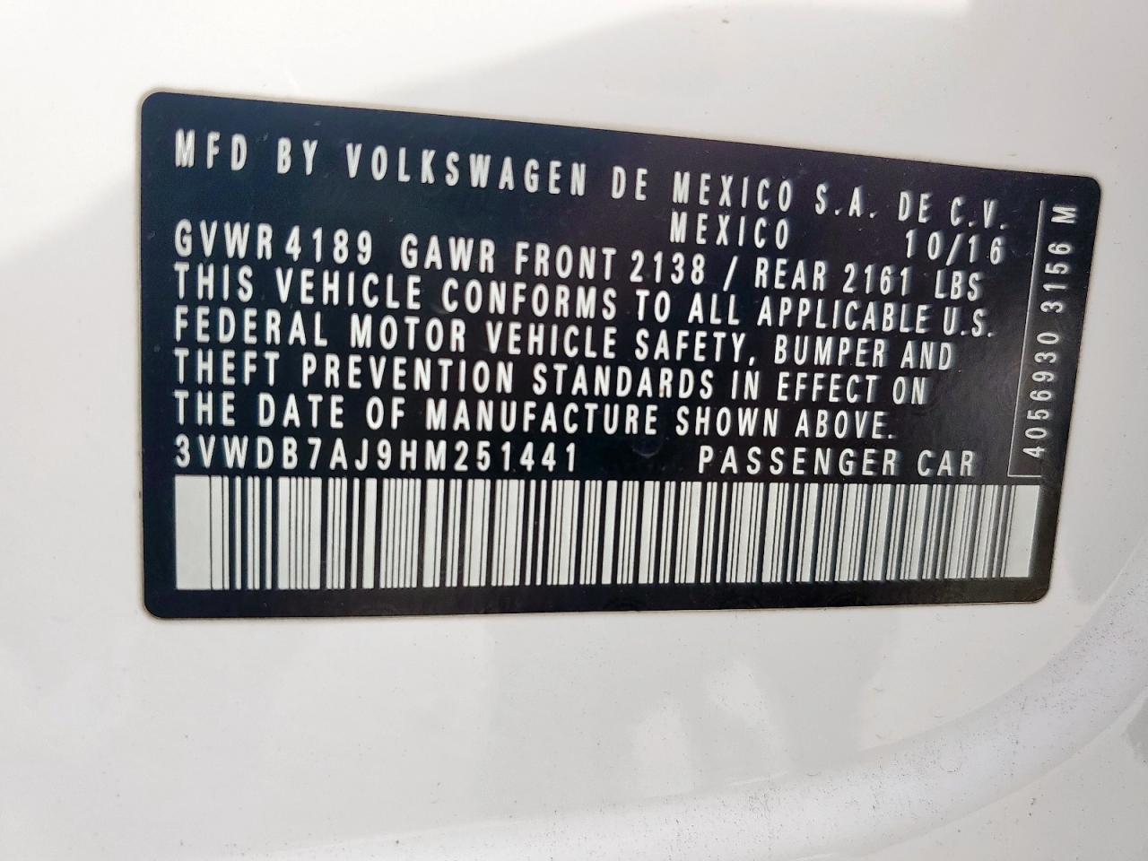 2017 VOLKSWAGEN JETTA