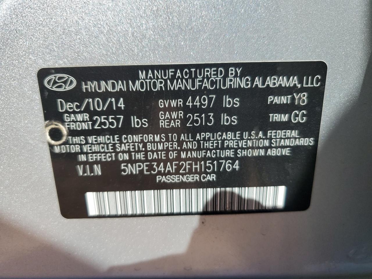 2015 HYUNDAI SONATA