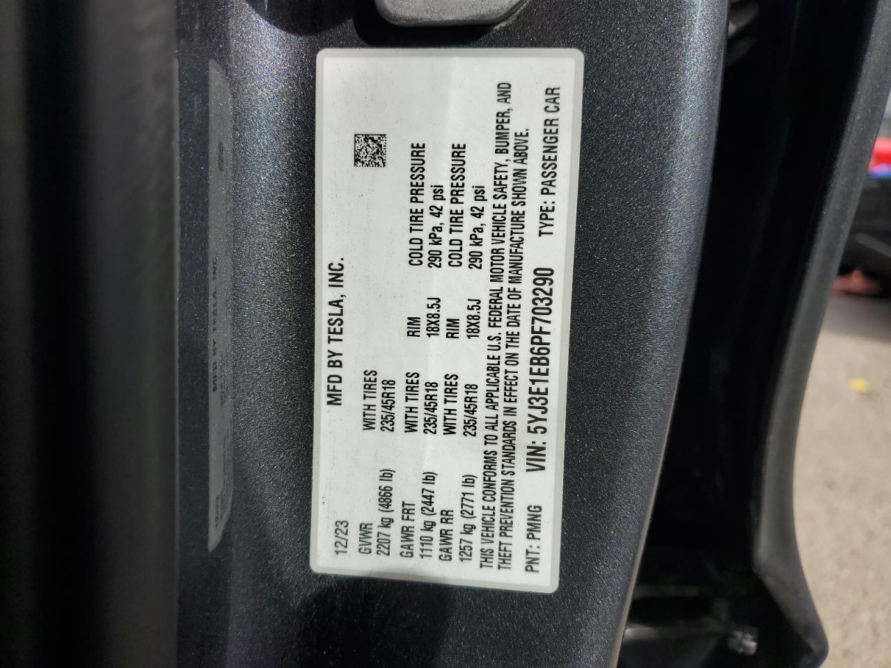 2023 TESLA MODEL 3