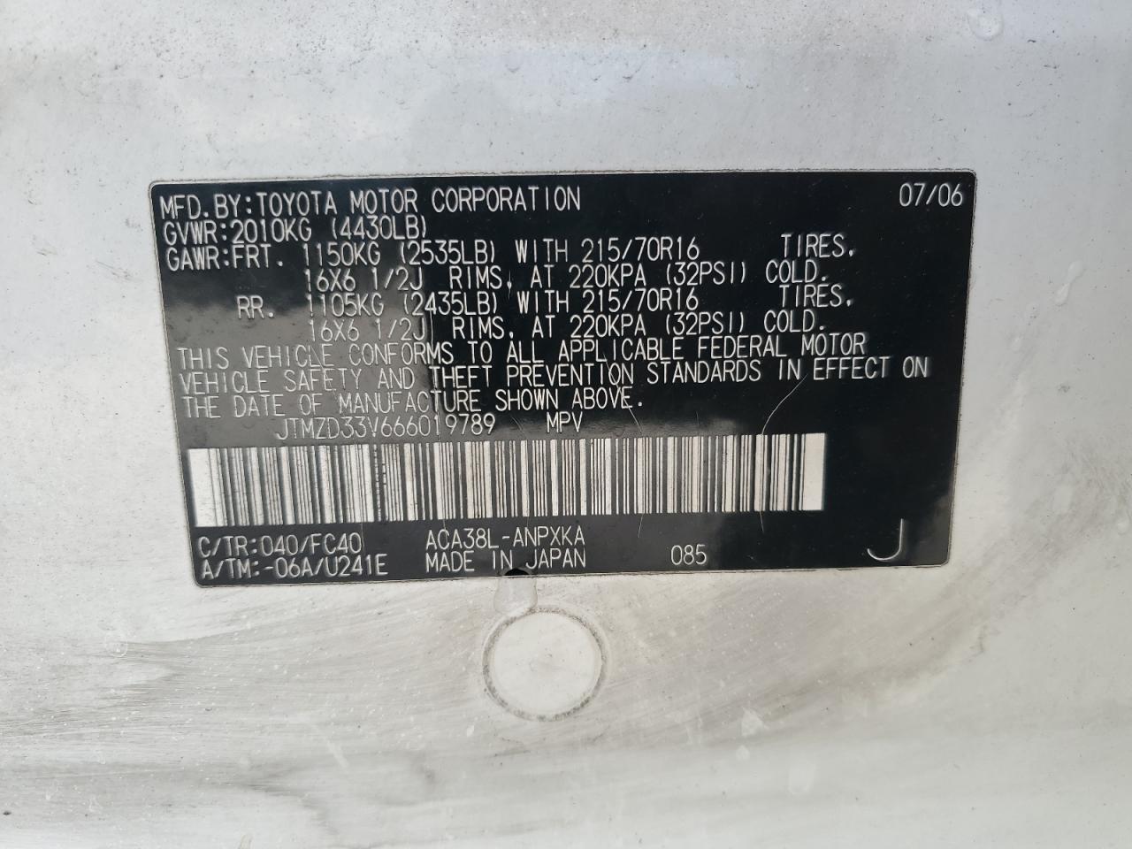 2006 TOYOTA RAV4