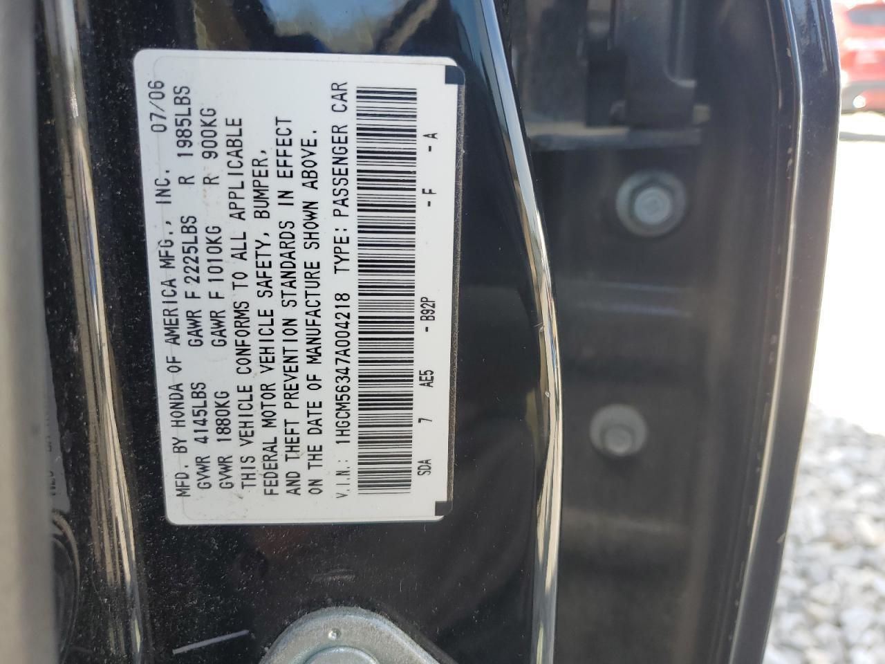 2007 HONDA ACCORD