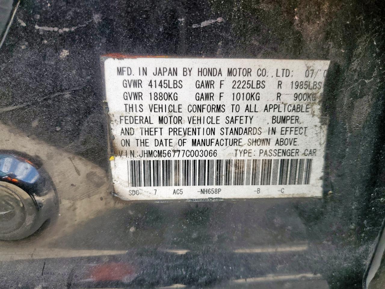 2007 HONDA ACCORD