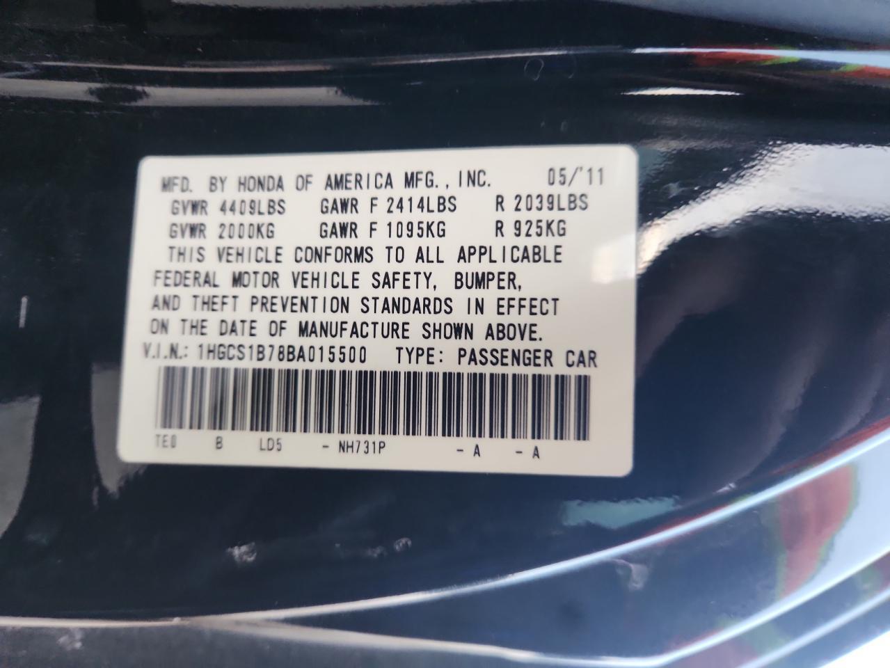 2011 HONDA ACCORD