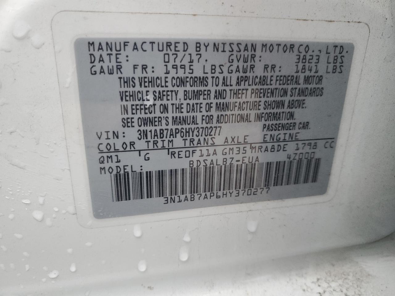 2017 NISSAN SENTRA