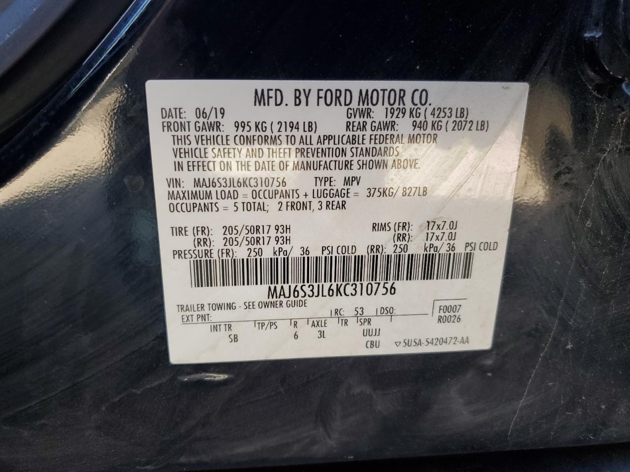 2019 FORD EcoSport