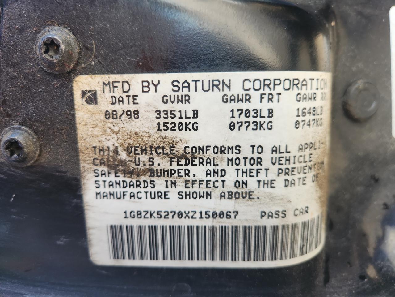 1999 SATURN Sl2