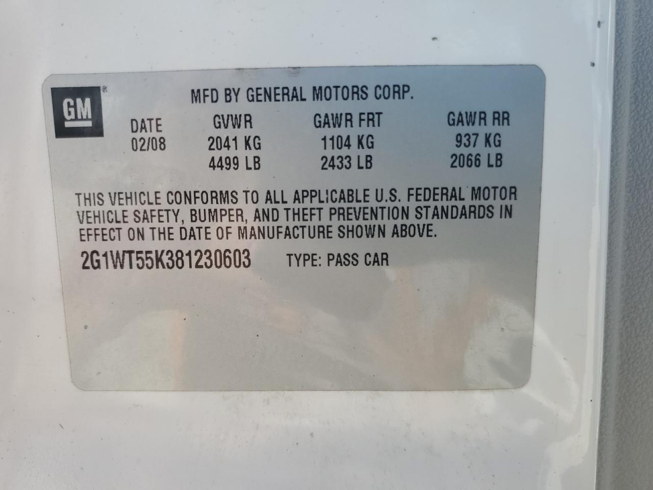 2008 CHEVROLET IMPALA