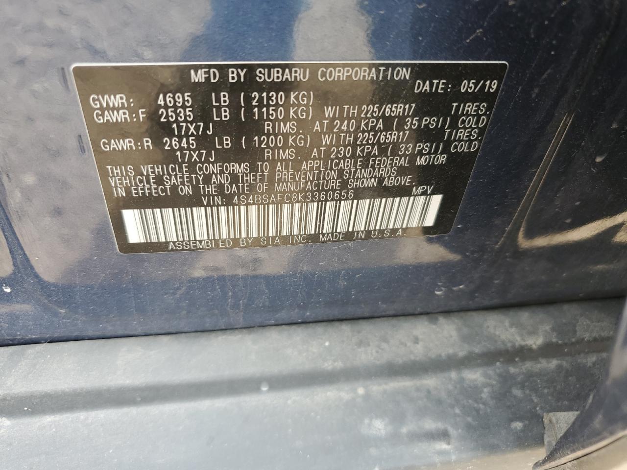 2019 SUBARU Outback