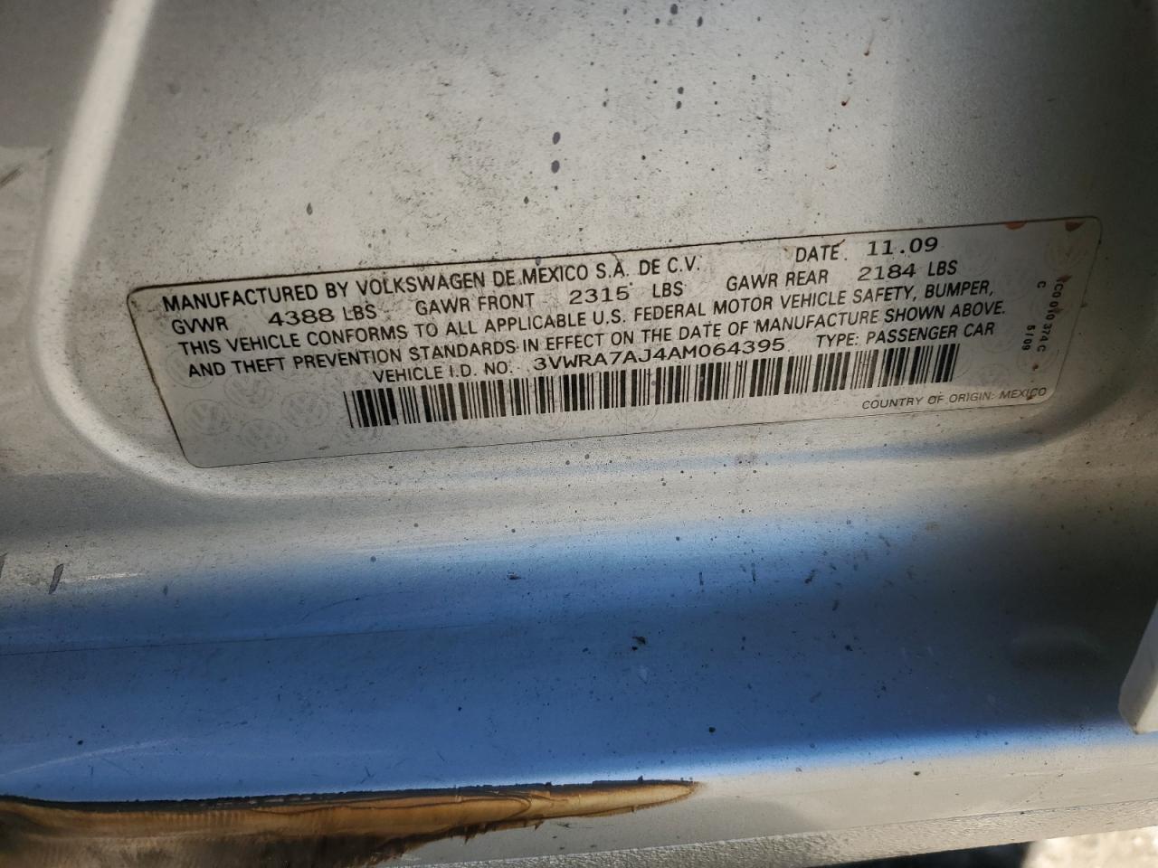 2010 VOLKSWAGEN JETTA
