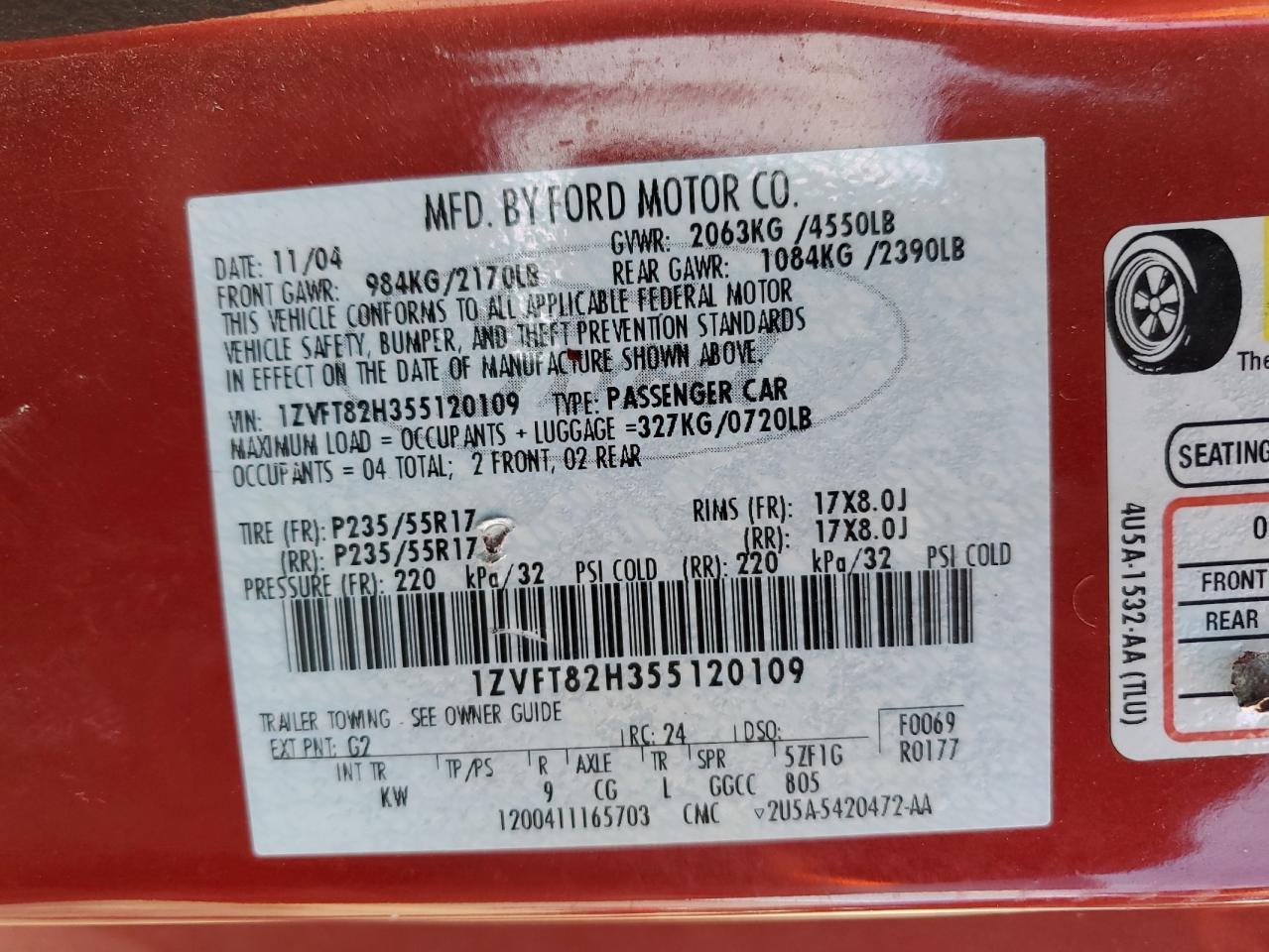 2005 FORD MUSTANG