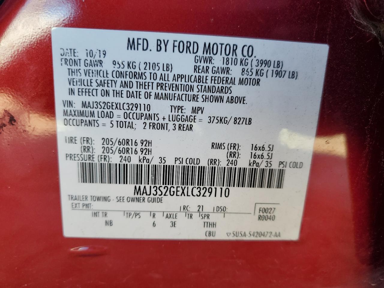 2020 FORD EcoSport